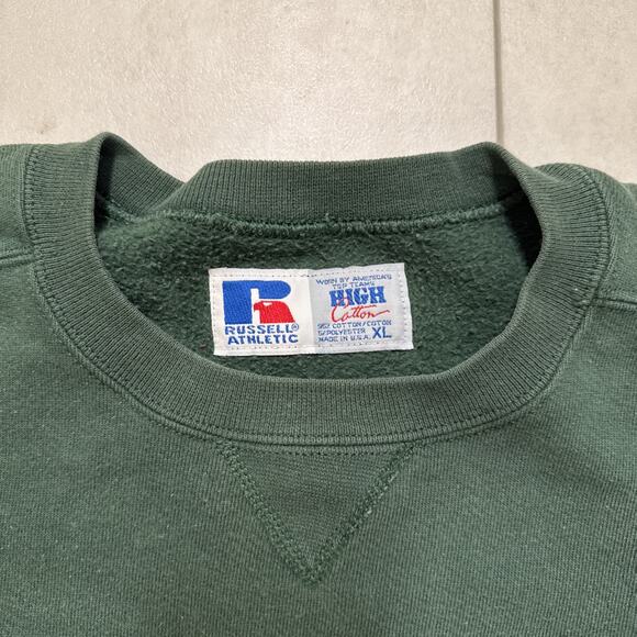 Vintage Russell Athletic Sweatshirt Green Staff West Elementary Logo Crewneck XL - Picture 3 of 7